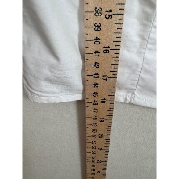 J.Crew Fitted puff-sleeve top white smocked back sz 12 - Picture 7 of 9